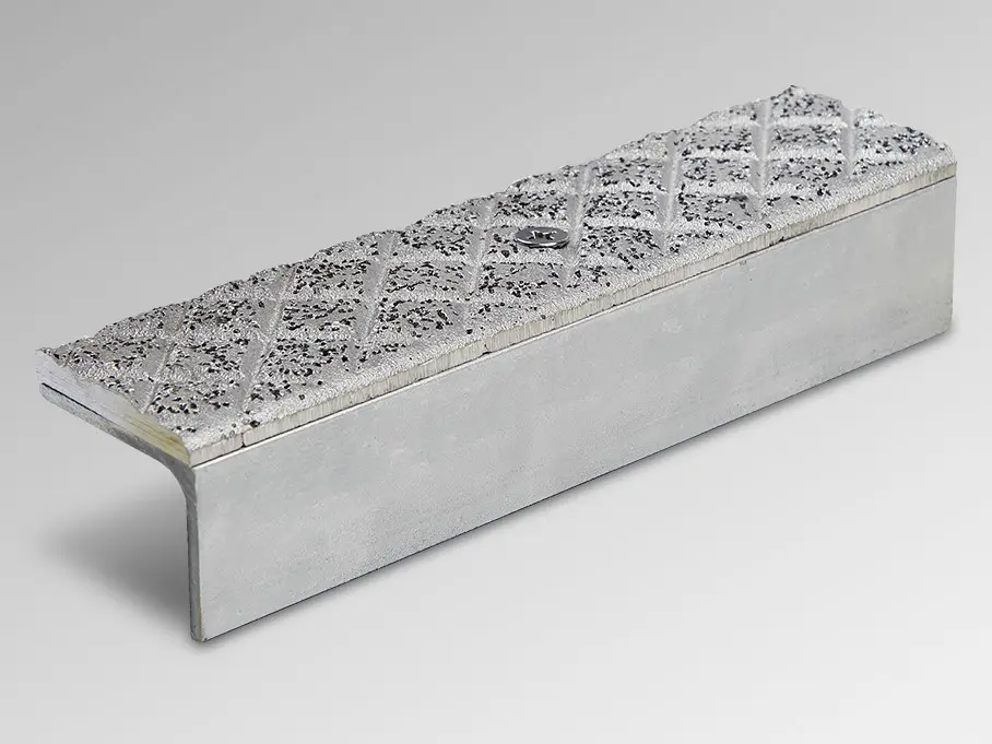 Cast Abrasive Stair Nosing with Mechanical Fastener
