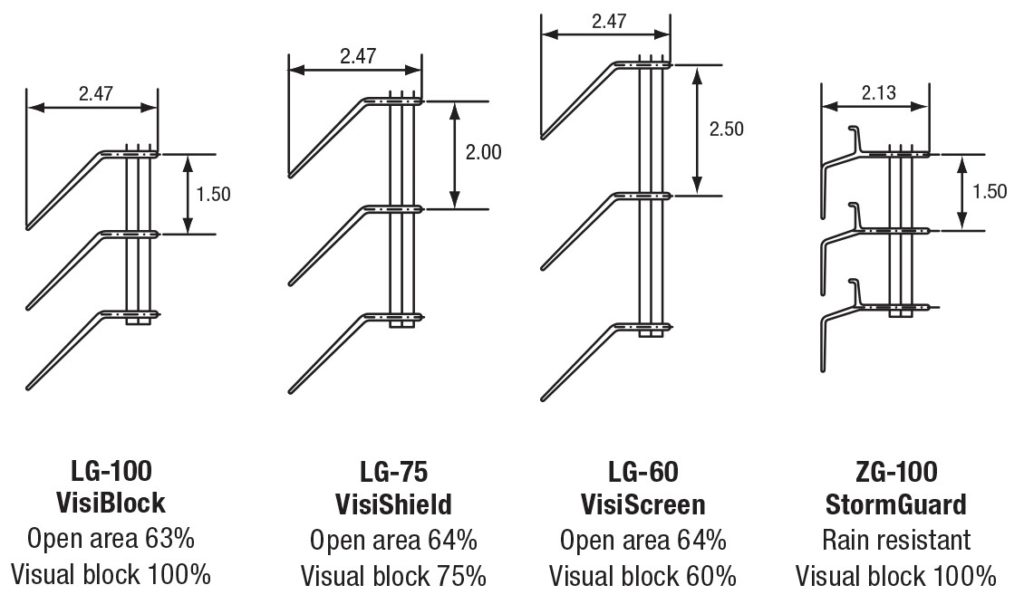 LOUVER GRATE SPACING OPTIONS
