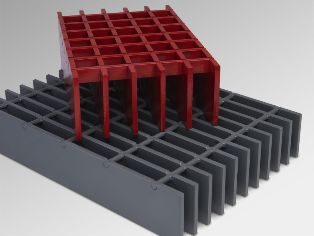 STACK OF HEAVY DUTY METAL BAR GRATING